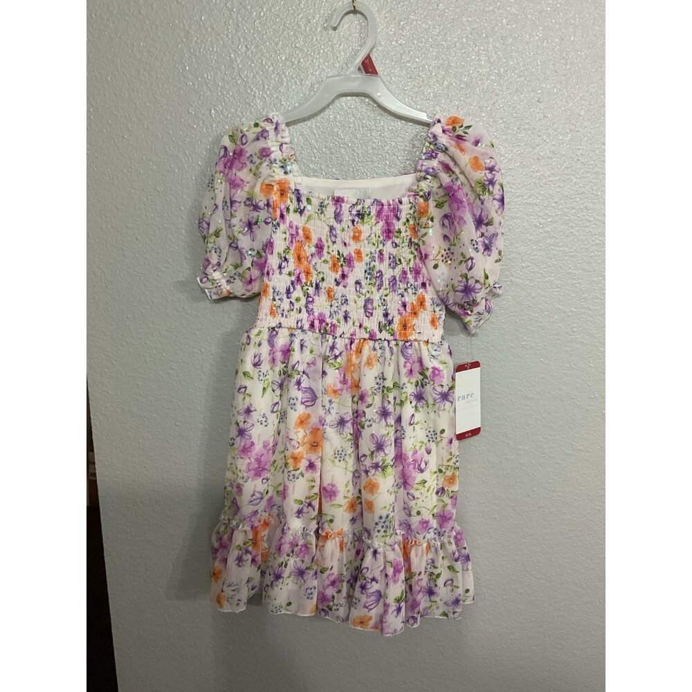 Rare Editions Girls Spring Dress Floral Beautiful NWT Size X-Small 4/5